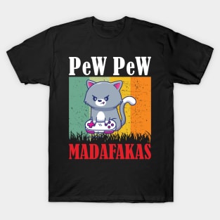 Pew Pew Cat Gaming Cat T-Shirt